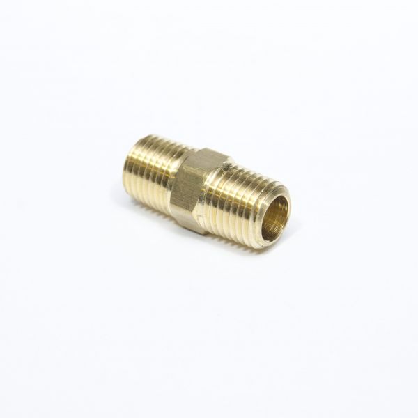 3/8" Brass Male NPT Pipe Thread Hex Nipple Air Ride Suspension Hydraulics-2 pack 