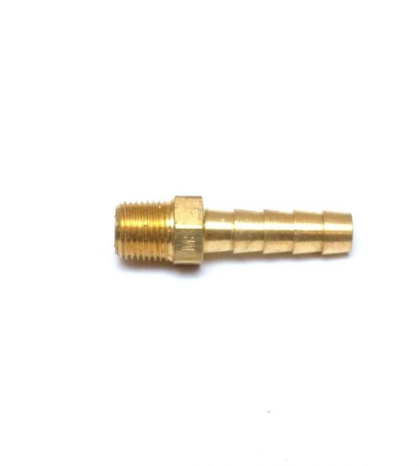1/4 NPT to 3/8 Hose Barb Fitting, Brass - Straight
