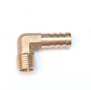  Brass 90 Male Elbow 10MM Hose ID Barb - 1/4