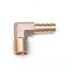  Brass 90 Male Elbow 10MM Hose ID Barb - 3/8