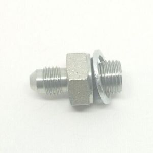 1/4 Jic 37° Flare Male x 1/4 BSPP (G) Male Straight Hydraulic Fitting Adapter Steel FasParts 2404BSPP-04-04