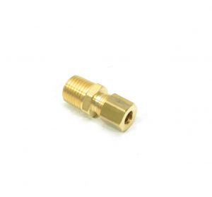 1/4 Tube OD Compression to 1/4 Npt Male Pipe Adapter Straight Fitting for Copper Tubing Water Oil Air