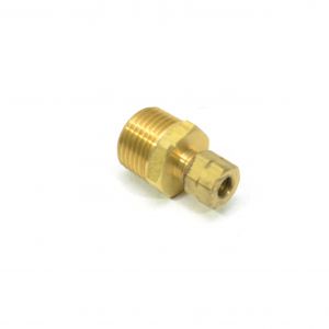 1/4 Tube OD Compression to 1/2 Npt Male Pipe Adapter Straight Fitting for Copper Tubing Water Oil Air