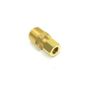 5/16 Tube OD Compression to 3/8 Npt Male Pipe Adapter Straight Fitting for Copper Tubing Water Oil Air