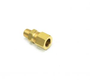 3/8 Tube OD Compression to 1/8 Npt Male Pipe Adapter Straight Fitting for Copper Tubing Water Oil Air