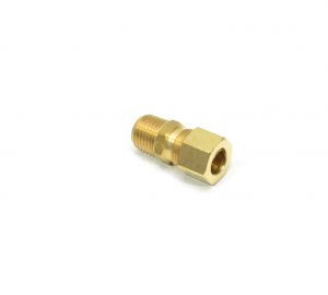 3/8 Tube OD Compression to 1/4 Npt Male Pipe Adapter Straight Fitting for Copper Tubing Water Oil Air