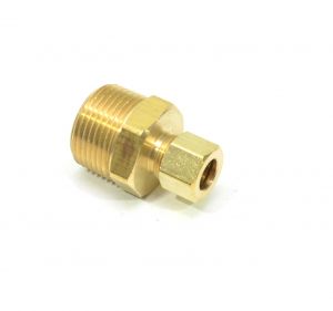 3/8 Tube OD Compression to 3/4 Npt Male Pipe Adapter Straight Fitting for Copper Tubing Water Oil Air
