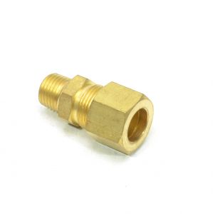1/2 Tube OD Compression to 1/4 Npt Male Pipe Adapter Straight Fitting for Copper Tubing Water Oil Air