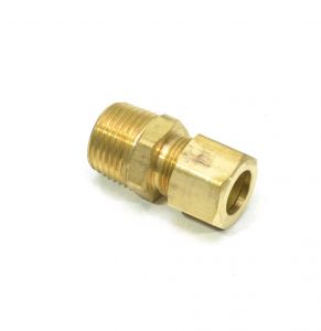 1/2 Tube OD Compression to 1/2 Npt Male Pipe Adapter Straight Fitting for Copper Tubing Water Oil Air