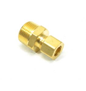 1/2 Tube OD Compression to 3/4 Npt Male Pipe Adapter Straight Fitting for Copper Tubing Water Oil Air