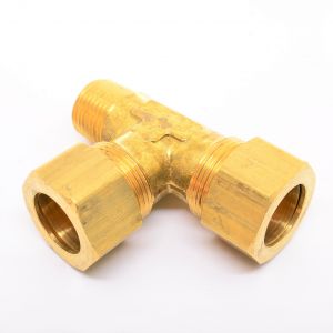 3/4 Tube OD Compression to 1/2 Npt Male Pipe Run Tee T Fitting for Copper Tubing Water Oil Air
