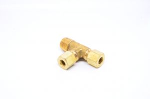 1/4 Tube OD Compression to 1/4 Npt Male Pipe Run Tee T Fitting for Copper Tubing Water Oil Air