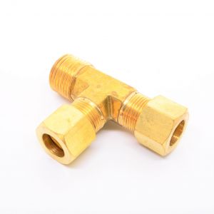 1/2 Tube OD Compression to 1/2 Npt Male Pipe Run Tee T Fitting for Copper Tubing Water Oil Air