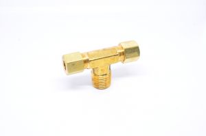 1/4 Tube OD Compression to 1/4 Npt Male Pipe Branch Tee T Fitting for Copper Tubing Water Oil Air