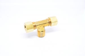 5/16 Tube OD Compression to 1/4 Npt Male Pipe Branch Tee T Fitting for Copper Tubing Water Oil Air
