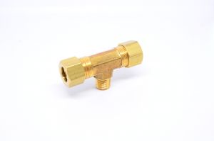 3/8 Tube OD Compression to 1/8 Npt Male Pipe Branch Tee T Fitting for Copper Tubing Water Oil Air