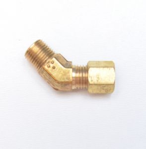 3/16 Tube OD Compression to 1/8 Npt Male Pipe Adapter 45 Degree Elbow Fitting for Copper Tubing Water Oil Air