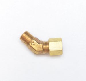 1/4 Tube OD Compression to 1/8 Npt Male Pipe Adapter 45 Degree Elbow Fitting for Copper Tubing Water Oil Air