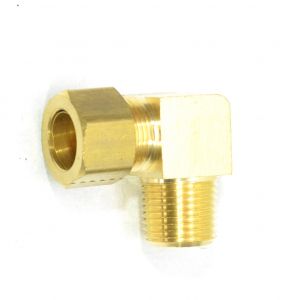 5/8 Tube OD Compression to 1/2 Npt Male Pipe Adapter Elbow Fitting for Copper Tubing Water Oil Air