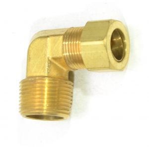 5/8 Tube OD Compression to 3/4 Npt Male Pipe Adapter Elbow Fitting for Copper Tubing Water Oil Air