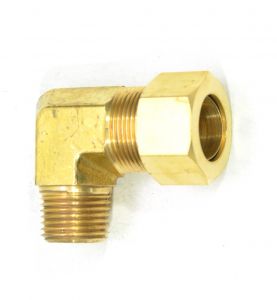 3/4 Tube OD Compression to 1/2 Npt Male Pipe Adapter Elbow Fitting for Copper Tubing Water Oil Air