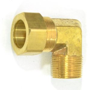 7/8 Tube OD Compression to 3/4 Npt Male Pipe Adapter Elbow Fitting for Copper Tubing Water Oil Air