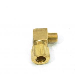3/8 Tube OD Compression to 1/8 Npt Male Pipe Adapter Elbow Fitting for Copper Tubing Water Oil Air
