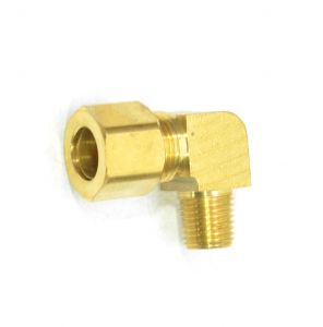 1/2 Tube OD Compression to 1/4 Npt Male Pipe Adapter Elbow Fitting for Copper Tubing Water Oil Air