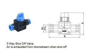 FHVU1/4 pneumatic Push to Connect 3 Way Hand Valve Union 1/4 OD - 1/4 OD