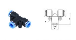 FPE1/8-1/8 pneumatic Push to Connect Tee Union 1/8 OD - 1/8 OD