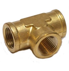 FP100-D 1/2 Npt Female Pipe T Tee 3 Way Brass Fitting Fuel Vacuum Air Water Oil Gas