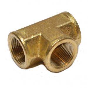 BRASS UNION EQUAL TEE 3/8" FEMALE NPT FNPT AIR/FUEL/WATER/OIL/GAS 