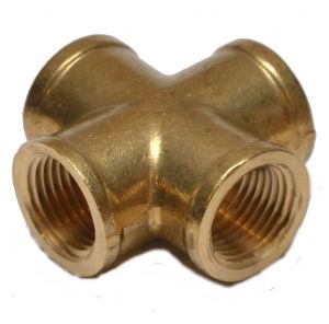 1/4" Female Thread FNPT Cross Four Way Solid Brass Manifold Pipe Air Fuel Water 
