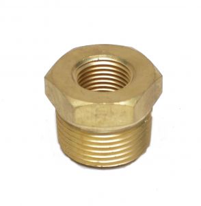Bushing 1 inch Male to 1/2 Female Npt Brass Pipe Reducer Fitting Water Fuel Gas Oil FasParts
