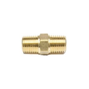 122-B FasParts Hex Nipple Brass 1/4 Male Npt Pipe Fitting Equal Air Fuel Oil Gas Water