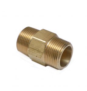 Hex Nipple Brass 1 in Male Npt Pipe Fitting Equal Air Fuel Oil Gas Water FasParts 122-H