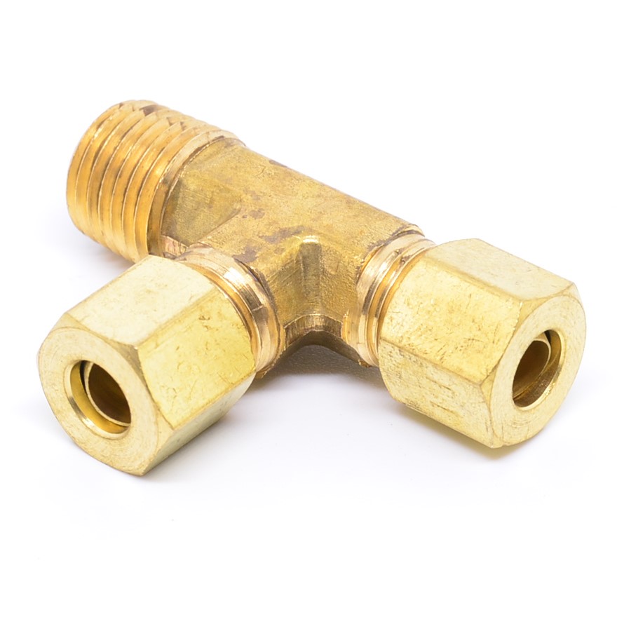 Male NPT Run to Compression Tube Tee Fittings