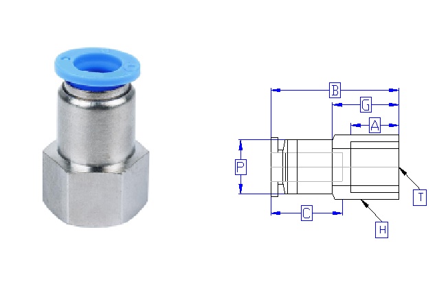 Female NPT Straight Push to Connect Fittings