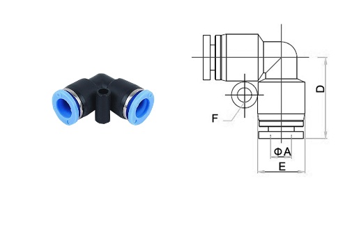 90 Degree Push to Connect Tube Elbow Fittings